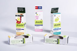 When designing the packaging series for the dm brand alverde NATURKOSMETIK, Edelmann adopted a sustainable approach, using recycled materials that are free from mineral oils. Photo: Edelmann