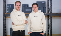 Best friends and also business partners for the past three years: Joshua Linn (left) and Philip Mayer smile for the camera.