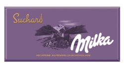 Milka chocolate with cow and Alps