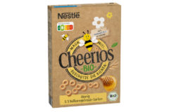 Brown Nestlé CHEERIOS packaging with bee