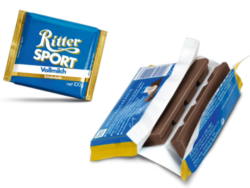 The snap mechanism for opening the packaging was introduced in 1976. Photo: Ritter Sport